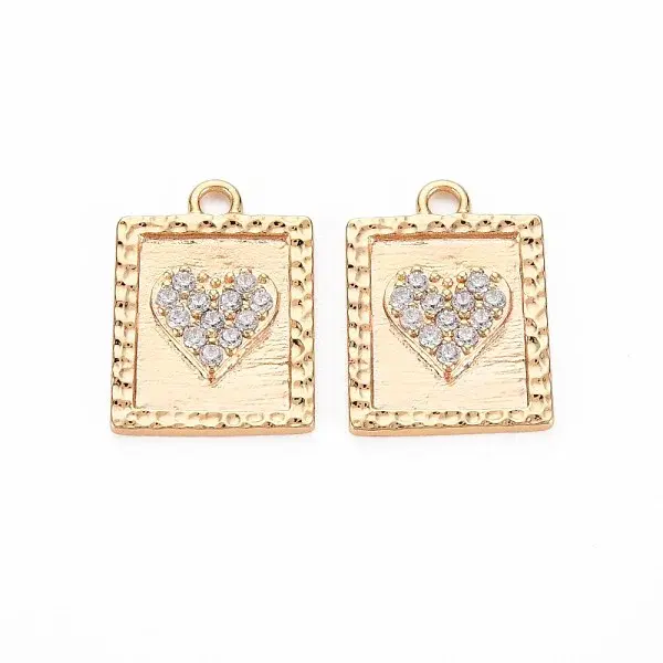 Brass Micro Pave Clear Cubic Zirconia Pendants