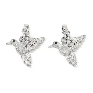 Brass Micro Pave Clear Cubic Zirconia Pendants