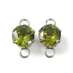 304 Stainless Steel Micro Pave Cubic Zirconia Connector Charms