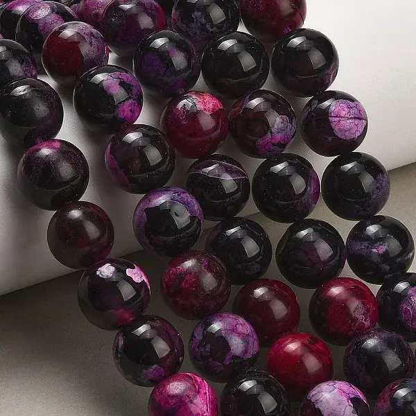 Natural Fire Crackle Agate(Dyed & Heated) Beads Strands