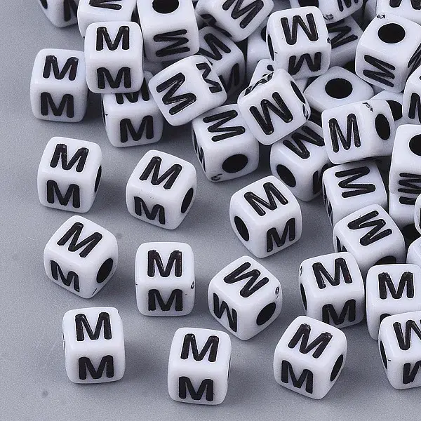 White Opaque Acrylic Beads