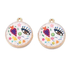Printed Rack Plating Alloy Enamel Pendants