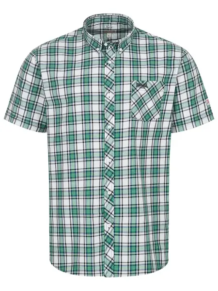 LONSDALE Košeľa 'Brixworth'  zelená / čierna / biela