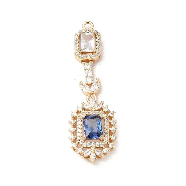 Brass Micro Pave Cubic Zirconia Pendants