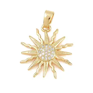 Brass Micro Pave Clear Cubic Zirconia Pendants