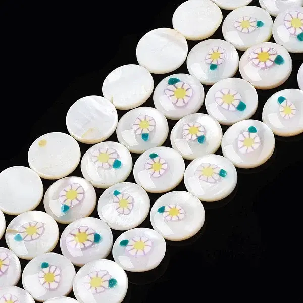 Natural Freshwater Shell Enamel Beads