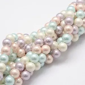 Polished Shell Pearl Bead Strands