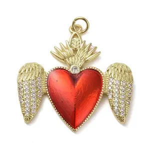 Brass Micro Pave Clear Cubic Zirconia Pendants