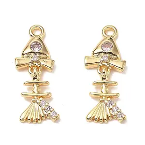 Brass Micro Pave Cubic Zirconia Pendants