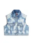 Tommy Jeans Vesta 'Dye Cropped Trucker'  modrá denim