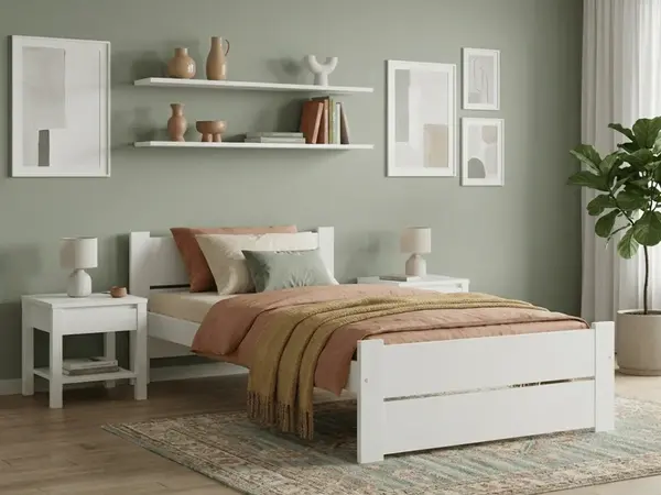 Posteľ IKAROS DOUBLE 90 x 200 cm, biela Rošt: Bez roštu, Matrac: Matrac COCO MAXI 20 cm