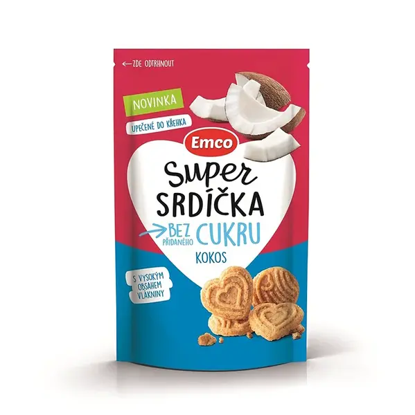EMCO Super srdíčka kokos 140 g