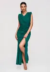 Dlhé elegantné šaty s vodopádovým výstrihom