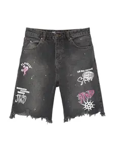 Pull&Bear Džínsy  fialová / čierny denim / biela