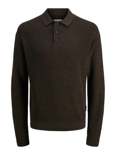 JACK & JONES Sveter 'JJKAITO'  tmavohnedá