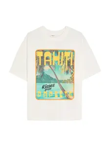 Bershka Oversize tričko  tyrkysová / žltá / olivová / biela