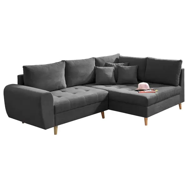 MID.YOU ROHOVÁ SEDAČKA, textil, kompozitní dřevo, antracitová