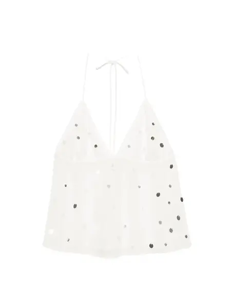 Pull&Bear Top  strieborná / biela