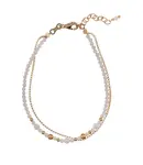 Alisia Dvojitý pozlacený náramek s bílým achátem AL2813.01.003