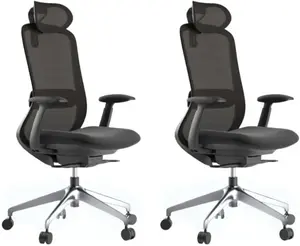 MERCURY 2PACK Ergonomická kancelářská židle BESSEL černý plast, černá (2 ks)