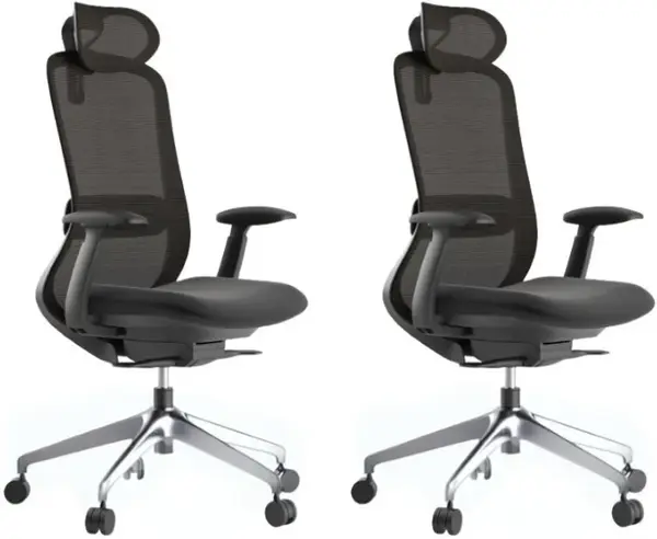 MERCURY 2PACK Ergonomická kancelářská židle BESSEL černý plast, černá (2 ks)