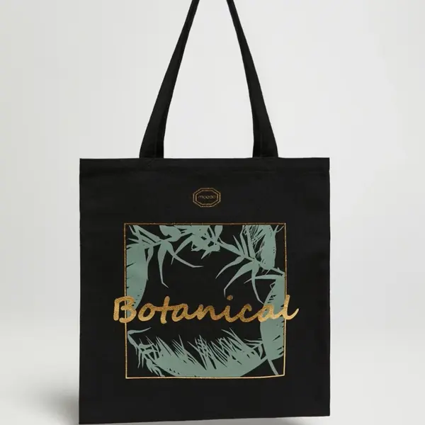 Marisse Black Shopper Bag With Inscription
