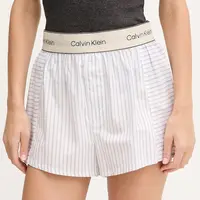 Bavlněné pyžamové šortky Calvin Klein Underwear dámské, bílá barva, bavlněné, LV00QS7519