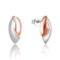 Beneto Módne strieborné bicolor náušnice AGUP2611