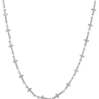 Troli Štýlový oceľový náhrdelník s krížikmi