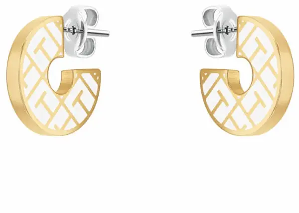 Tommy Hilfiger Netradičné pozlátené kruhové náušnice 2780485