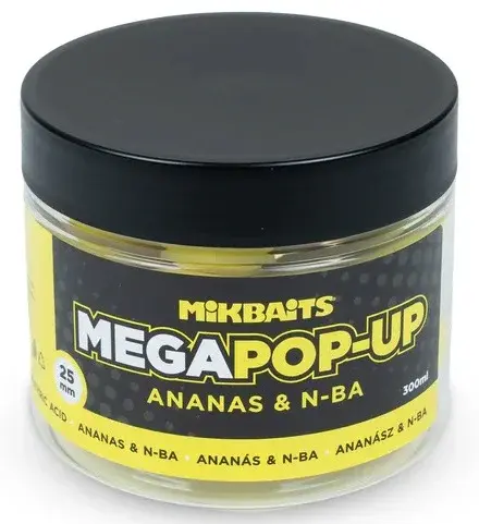 Mikbaits mega plávajúce fluo boilie ananas n-ba 300 ml 25 mm