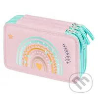 Školský trojposchodový peračník Baagl Dúha ružový