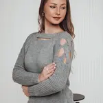 Dámsky sveter SLITARIA jasnosivý