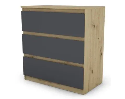 Zásuvková komoda Carlos 75 cm, dub artisan/grafit%