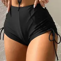 69986 Dewberry Bikini Bottom with Ruched Details-BLACK
