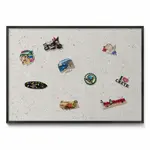 TULUP MAGNETICKÁ TABULE 100x70 cm černý rám – Elegantní světlý kámen