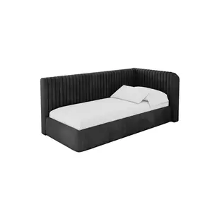 ALTDECOR JEDNOLŮŽKOVÁ POSTEL pro mládež s úložným prostorem, vlevo - AURY 90x200 černá