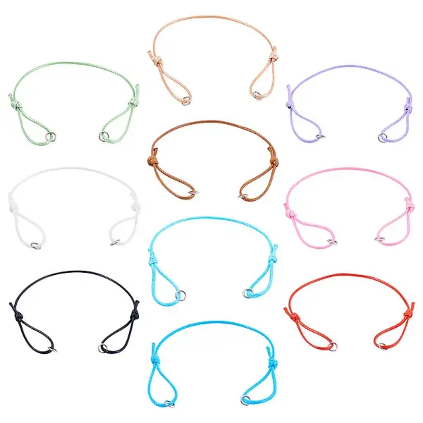 30Pcs 10 Colors Nylon Thread Cord Bracelets Making