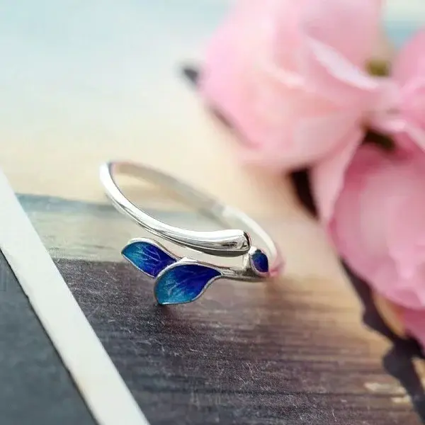 Alloy Enamel Open Cuff Rings for Women
