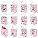 12Pcs Cherry Pattern Paper Gift Tote Bags