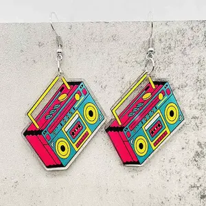 Alloy Acrylic Radio Dangle Earrings