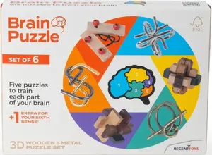RECENTTOYS Brain Puzzle - sada 6 kusů