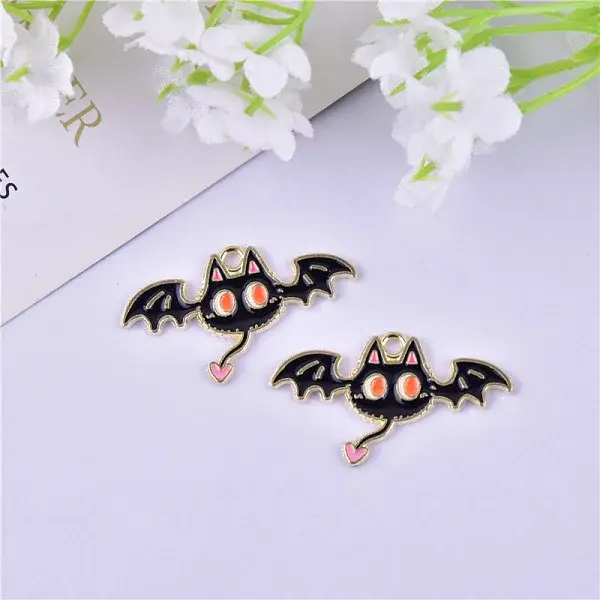 Halloween Theme Alloy Enamel Pendants