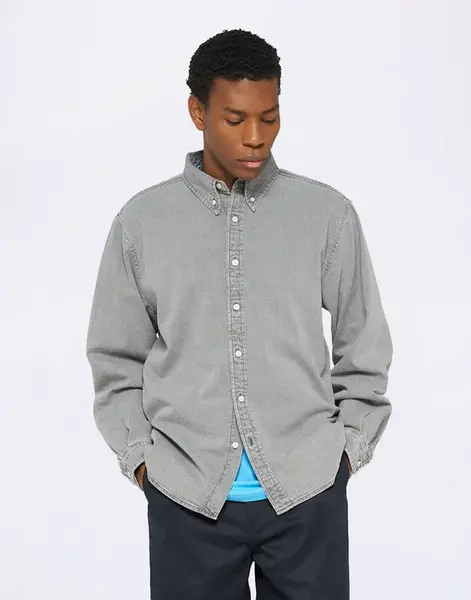 Edwin Arlo Shirt LS Black heavy bleach wash M