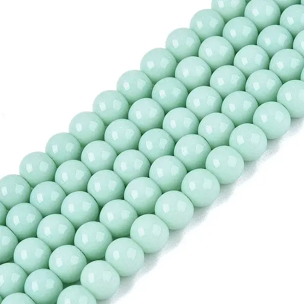 Opaque Solid Color Glass Beads Strands