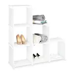 Relaxdays REGÁL Bílý schodový 6 přihrádek zásuvný systém 109 cm