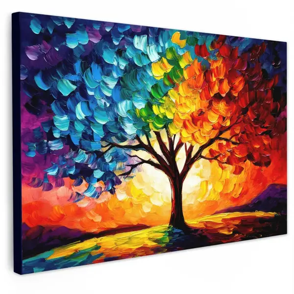 MuchoWow OBRAZ NA PLÁTNĚ Strom - umění - příroda - západ slunce 60x40 cm