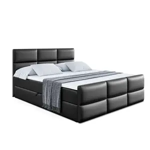 ALTDECOR AMERICKÁ postel OHIO-Z – 160 × 200 cm – H3 – vysoce lesklá černá