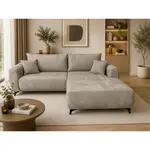 P & B ROHOVÁ SEDAČKA, textil, šedohnědá