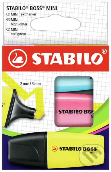 Zvýrazňovač  - STABILO BOSS MINI - 3 ks balenie